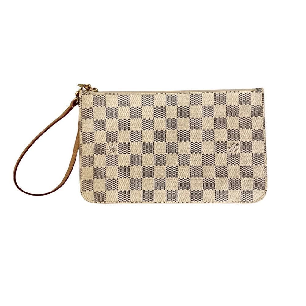 LOUIS VUITTON Damier Azur (Neverfull MM ) Pouch Bag 💼 AR1158